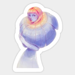 Elegant Blue Webcap  Fungus Girl Sticker